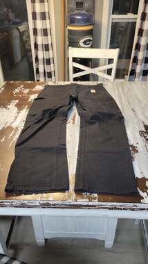 Carhartt Relaxed Fit Black Duck Canvas Double-Front Utility Work Pants 34x32